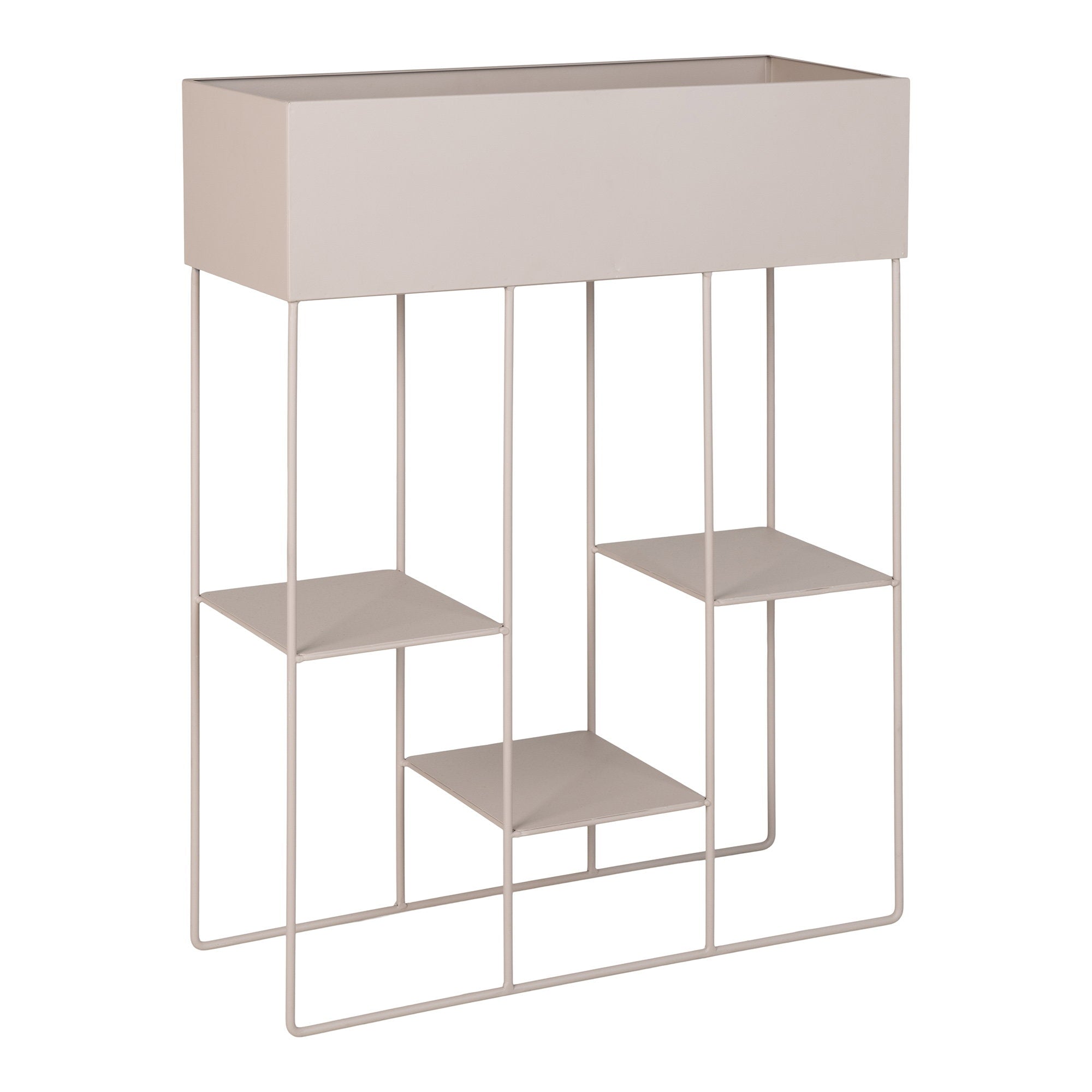 Rabo Plantenstandaard - Staal, 3 planken, zandkleurig 25x60x80 cm