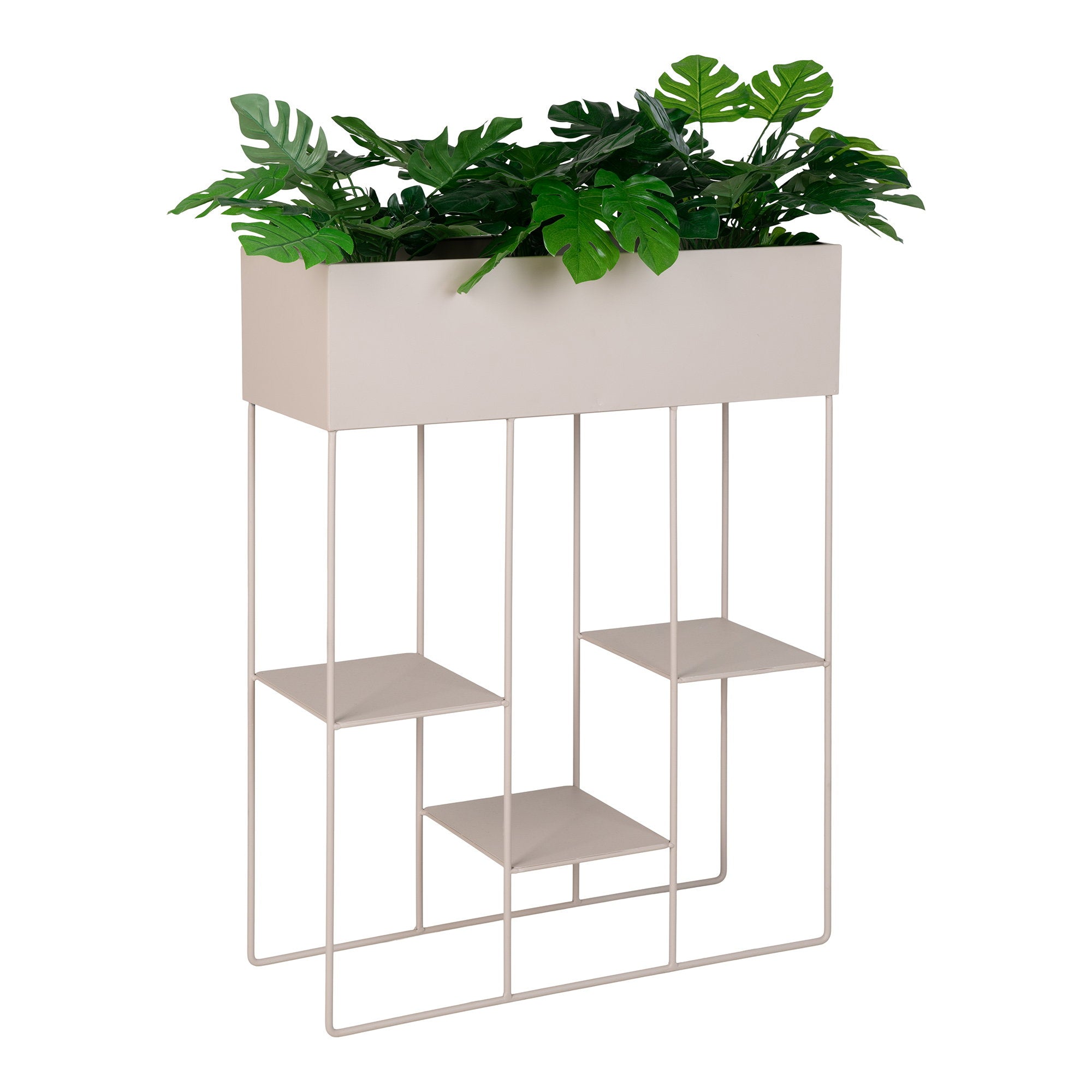 Rabo Plantenstandaard - Staal, 3 planken, zandkleurig 25x60x80 cm