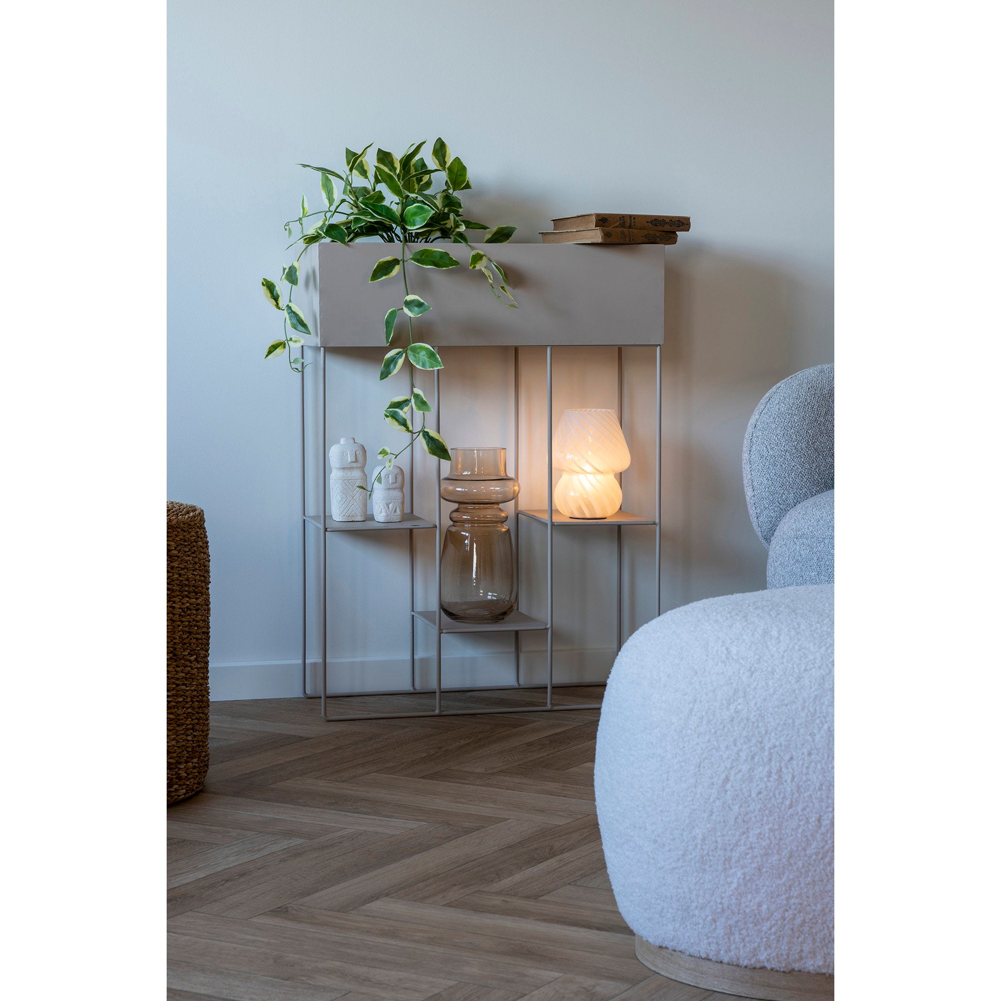 Rabo Plantenstandaard - Staal, 3 planken, zandkleurig 25x60x80 cm