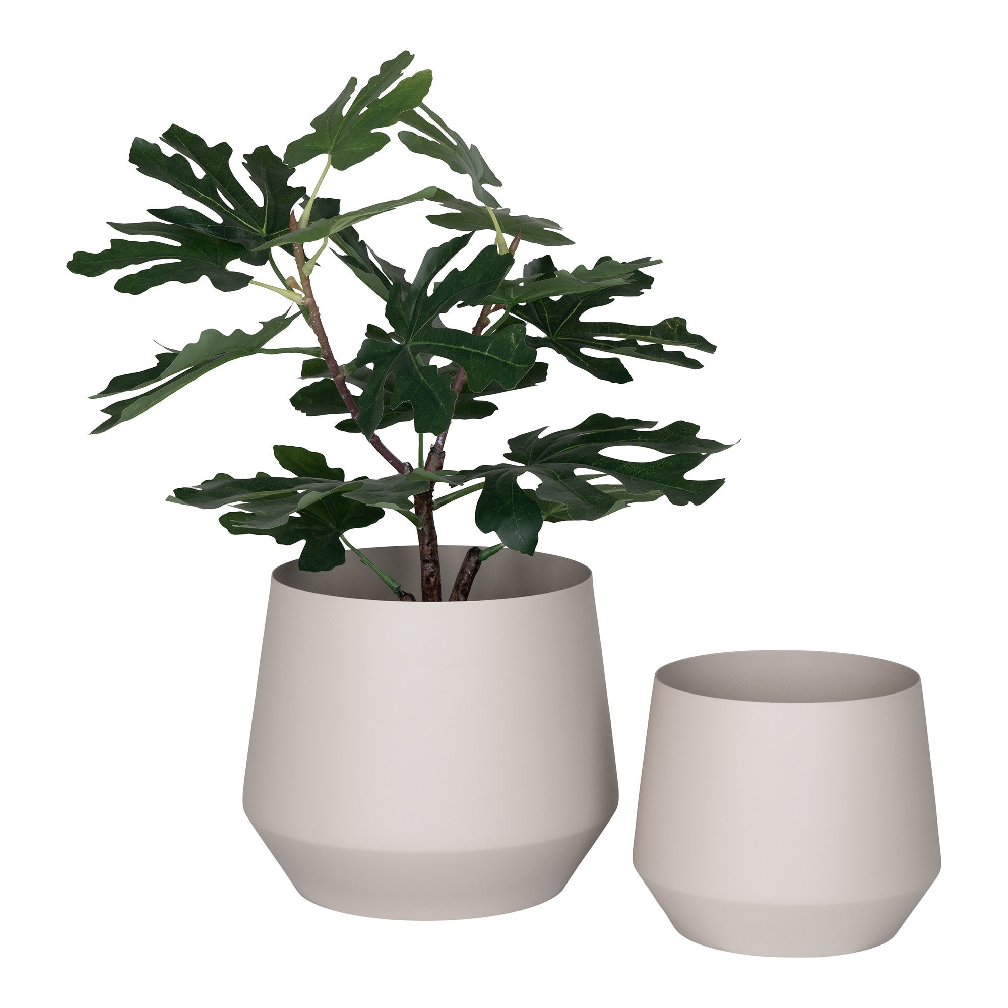 Trofa Bloempot - Bloempot, staal, zandkleurig (set van 2)