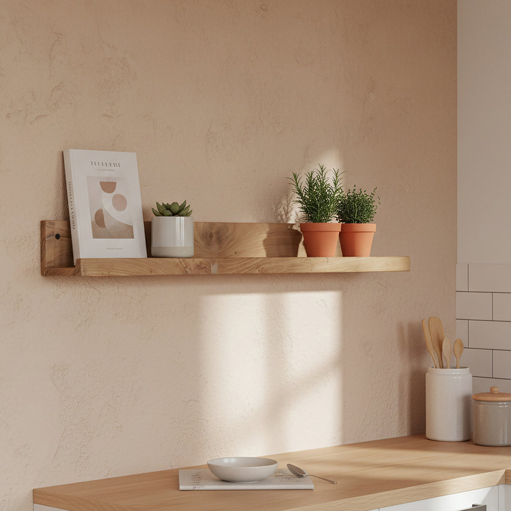 Elements Teak Wall Shelf - 75x8x8 cm