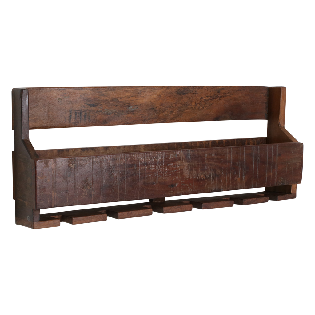 Factory hangend wijnrek - FSC-gerecycled hout - 12x60x28 cm