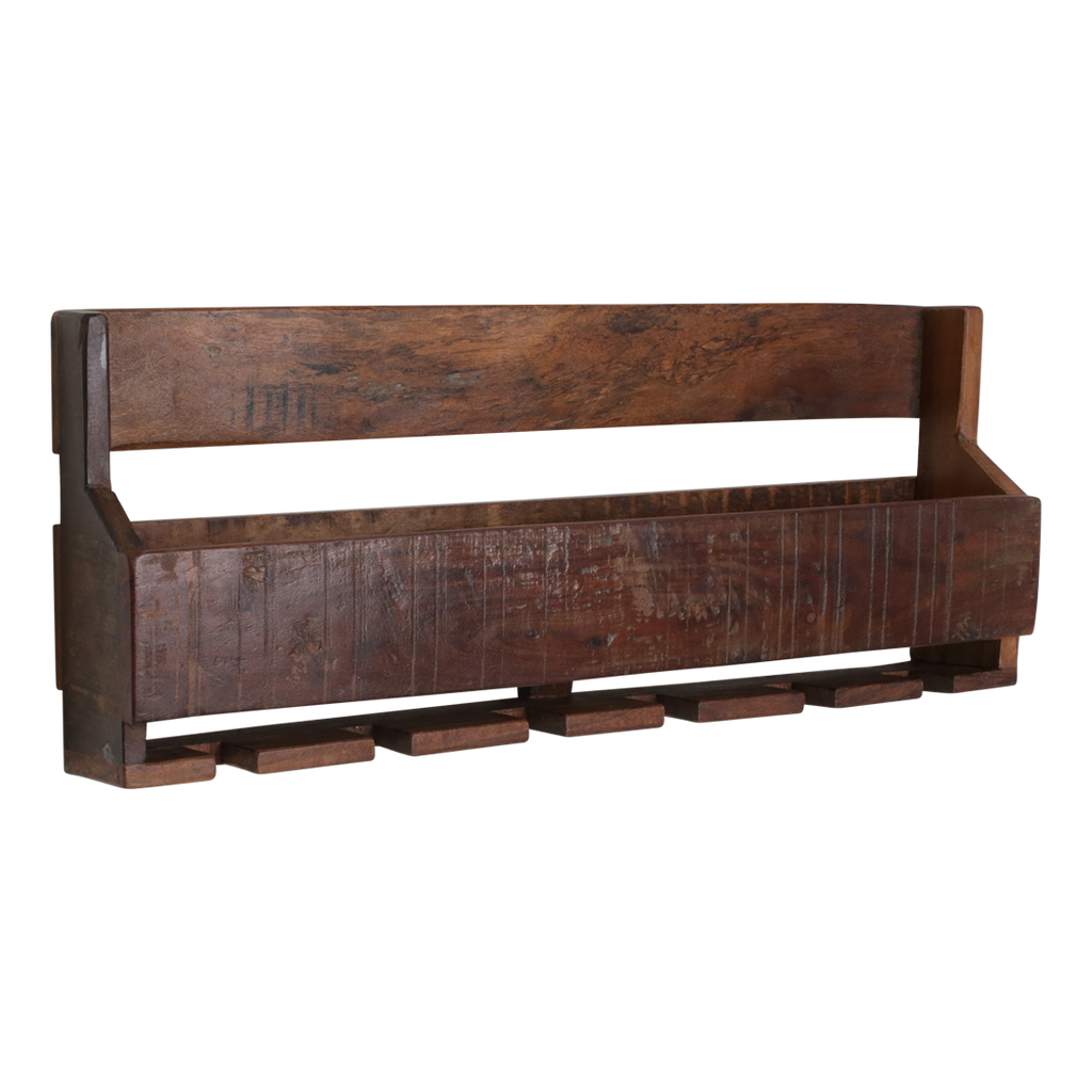 Factory hangend wijnrek - FSC-gerecycled hout - 12x60x28 cm