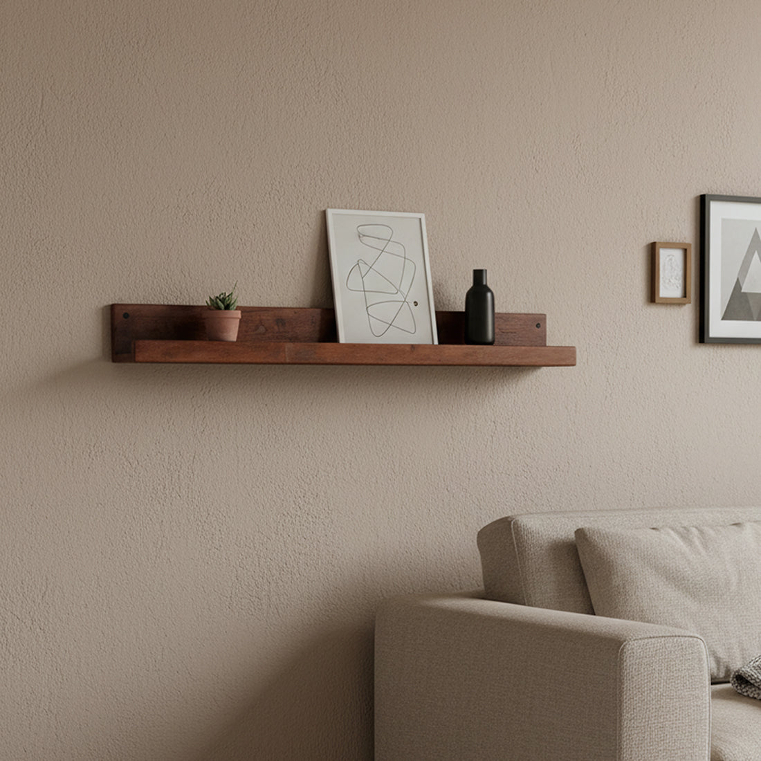 Factory wall shelf - FSC recycled wood - 75x8x8 cm