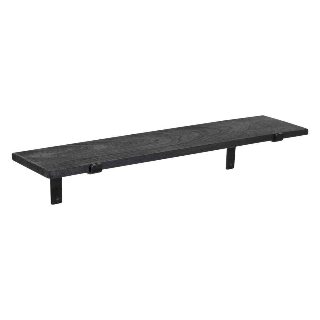 Factory wandplank zwart - FSC-gerecycled hout - 80 cm