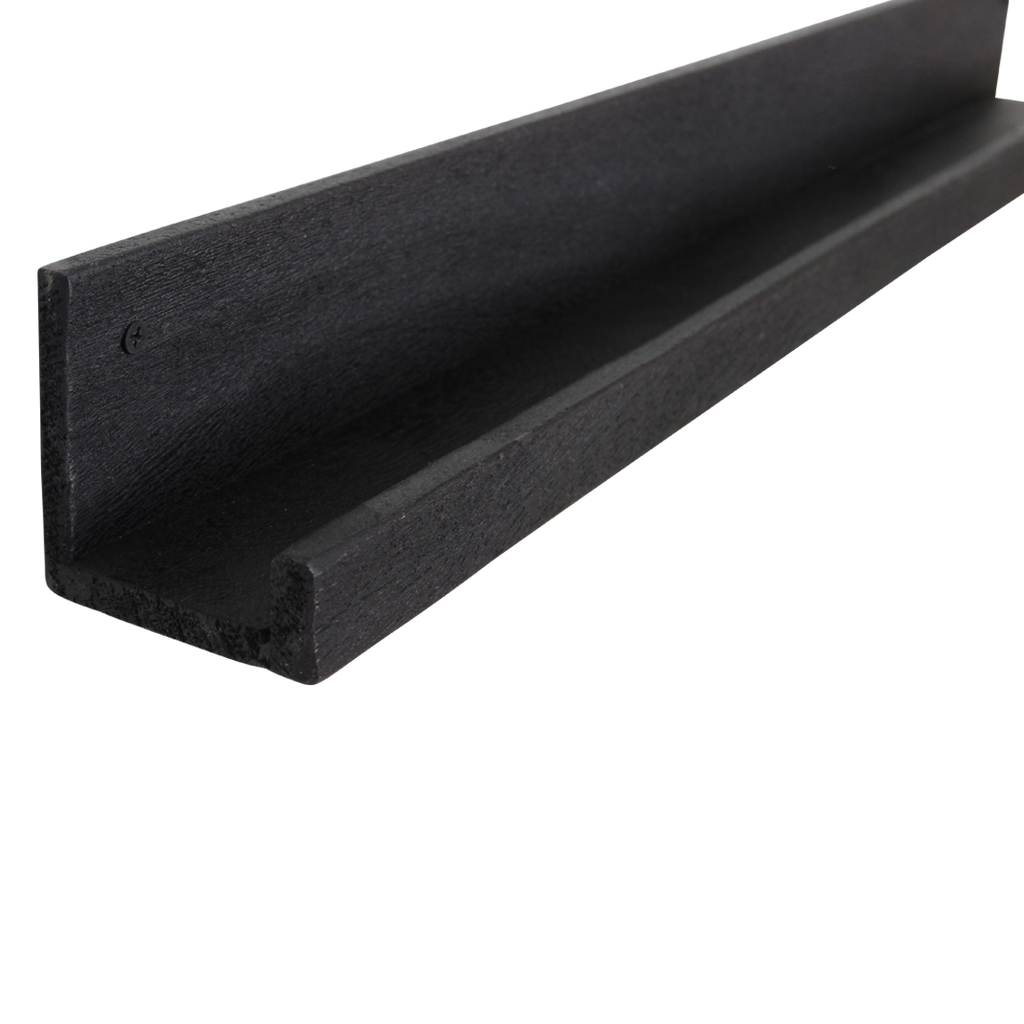 Factory wandplank zwart - FSC-gerecycled hout - 75x8x8 cm
