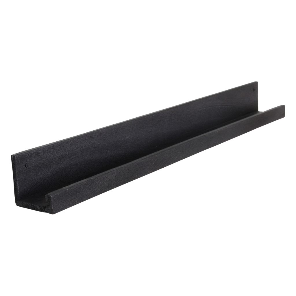 Factory wandplank zwart - FSC-gerecycled hout - 75x8x8 cm