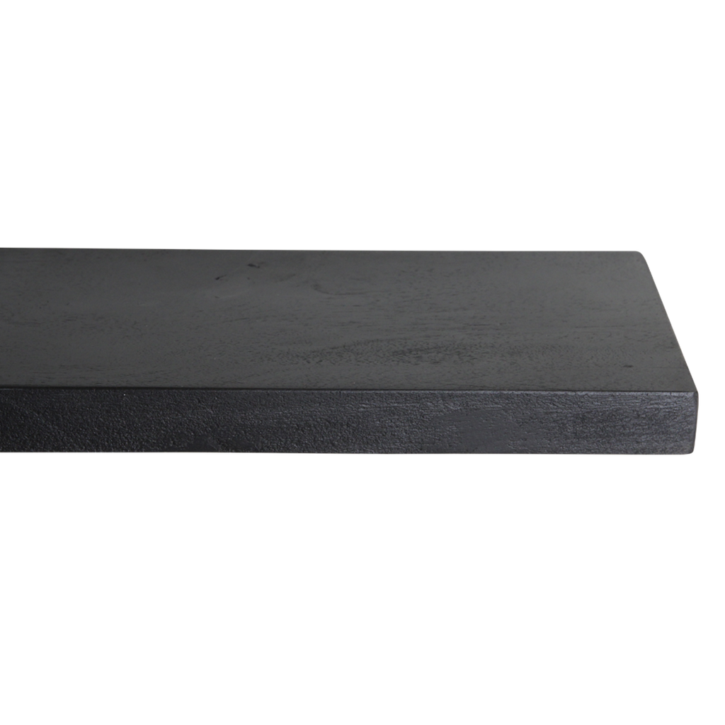 Zwart zwevende wandplank - FSC-gerecycled hout - 80x18x3,8 cm
