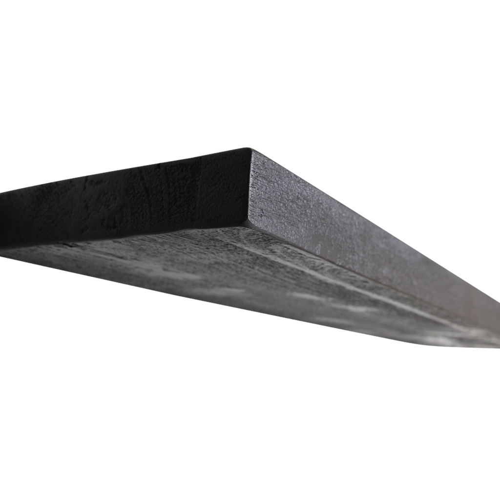 Zwart zwevende wandplank - FSC-gerecycled hout - 80x18x3,8 cm