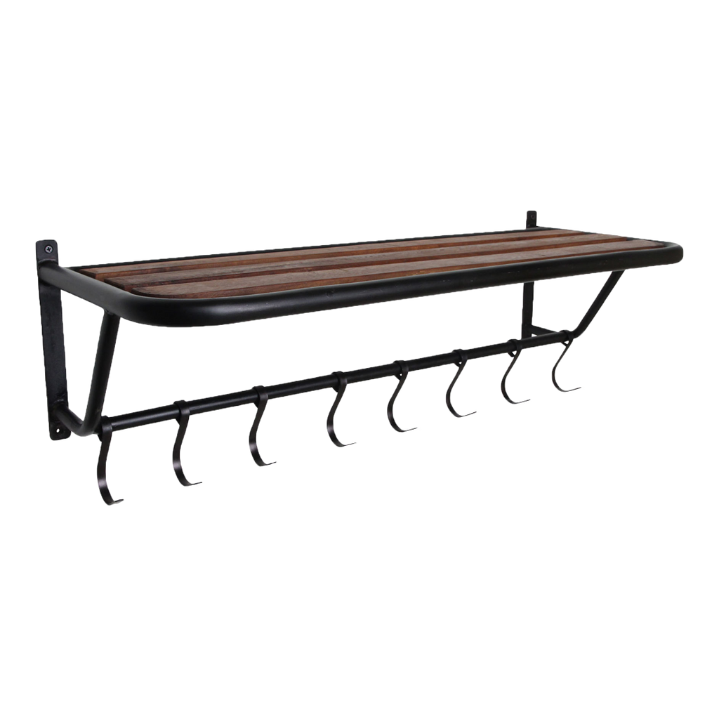 Factory wandkapstok met hoedenplank - FSC-gerecycled hout
