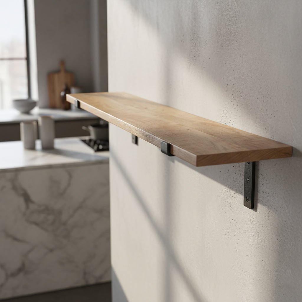 Mangohouten wandplank - 80 cm