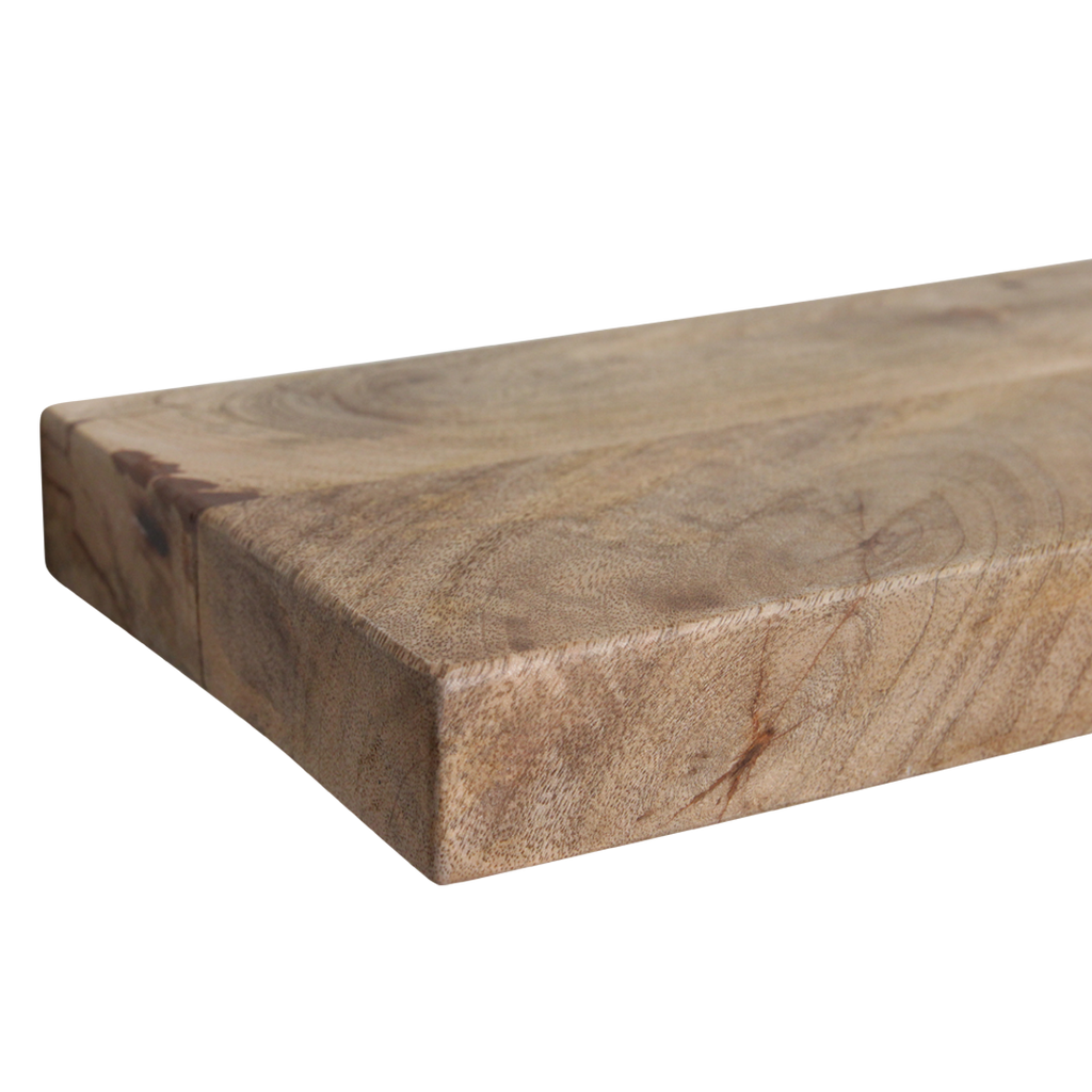 Mangohouten zwevende wandplank - 80x18x3,8 cm