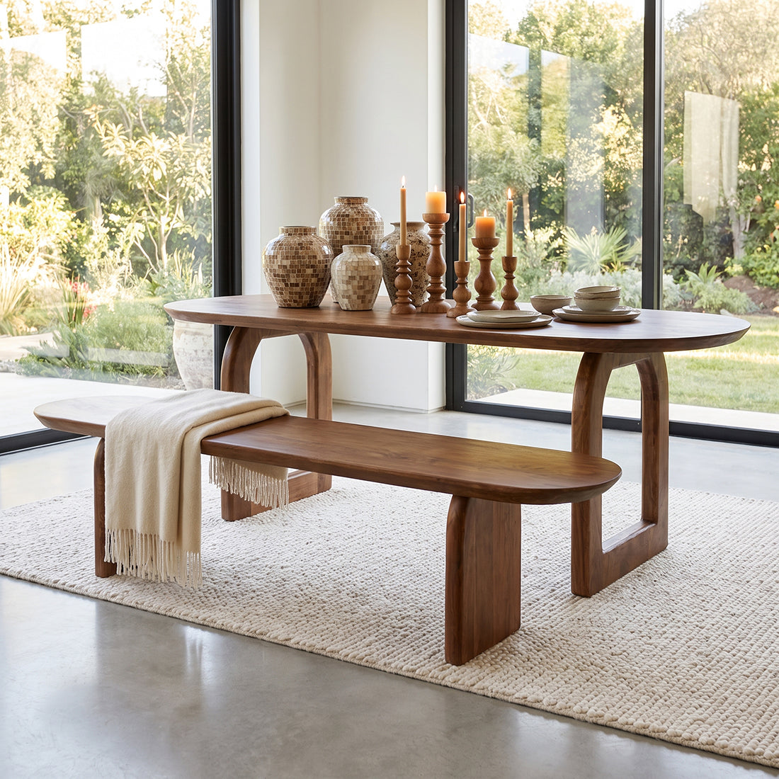 Bullnose dining bench - 180 cm