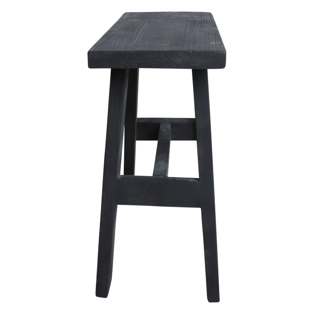 Black "bus stop" bench medium - 45x20x50 cm