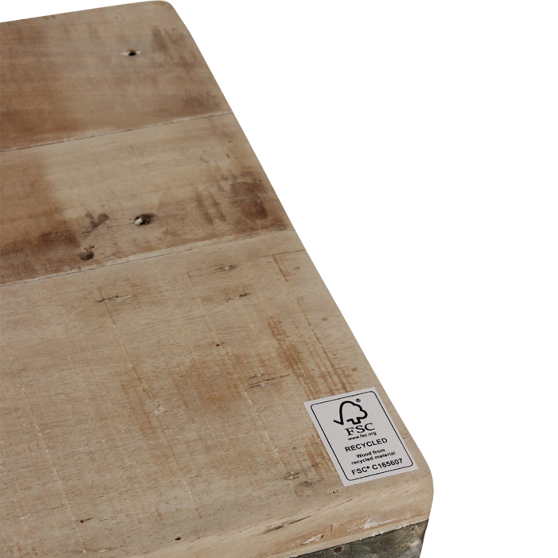 Limewash inklapbare eetkamerbank - FSC-gerecycled hout - 120 cm