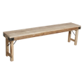 Limewash inklapbare eetkamerbank - FSC-gerecycled hout -160 cm