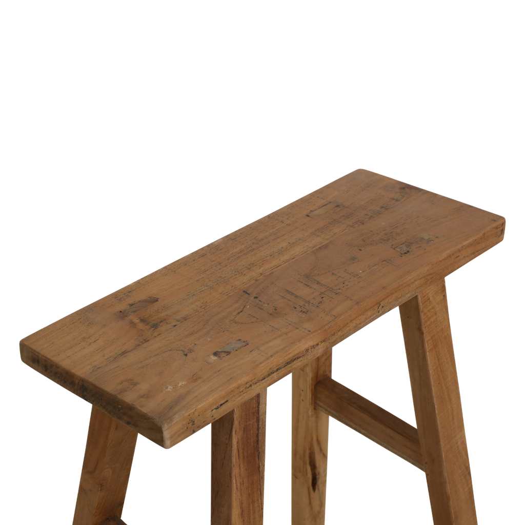 Java carpenter bijzettafel/bankje - Gerecycled hout - 40x17x50 cm