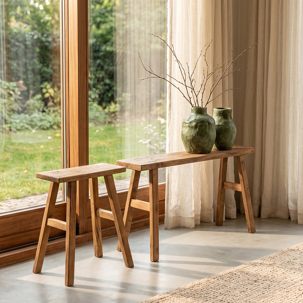 Java Carpenter side table/bench - Reclaimed wood - 80x17x50 cm