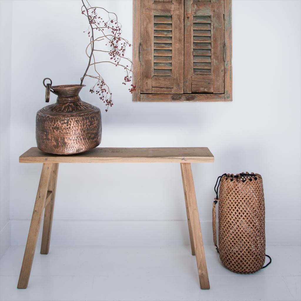 Java Carpenter side table/bench - Reclaimed wood - 80x17x50 cm