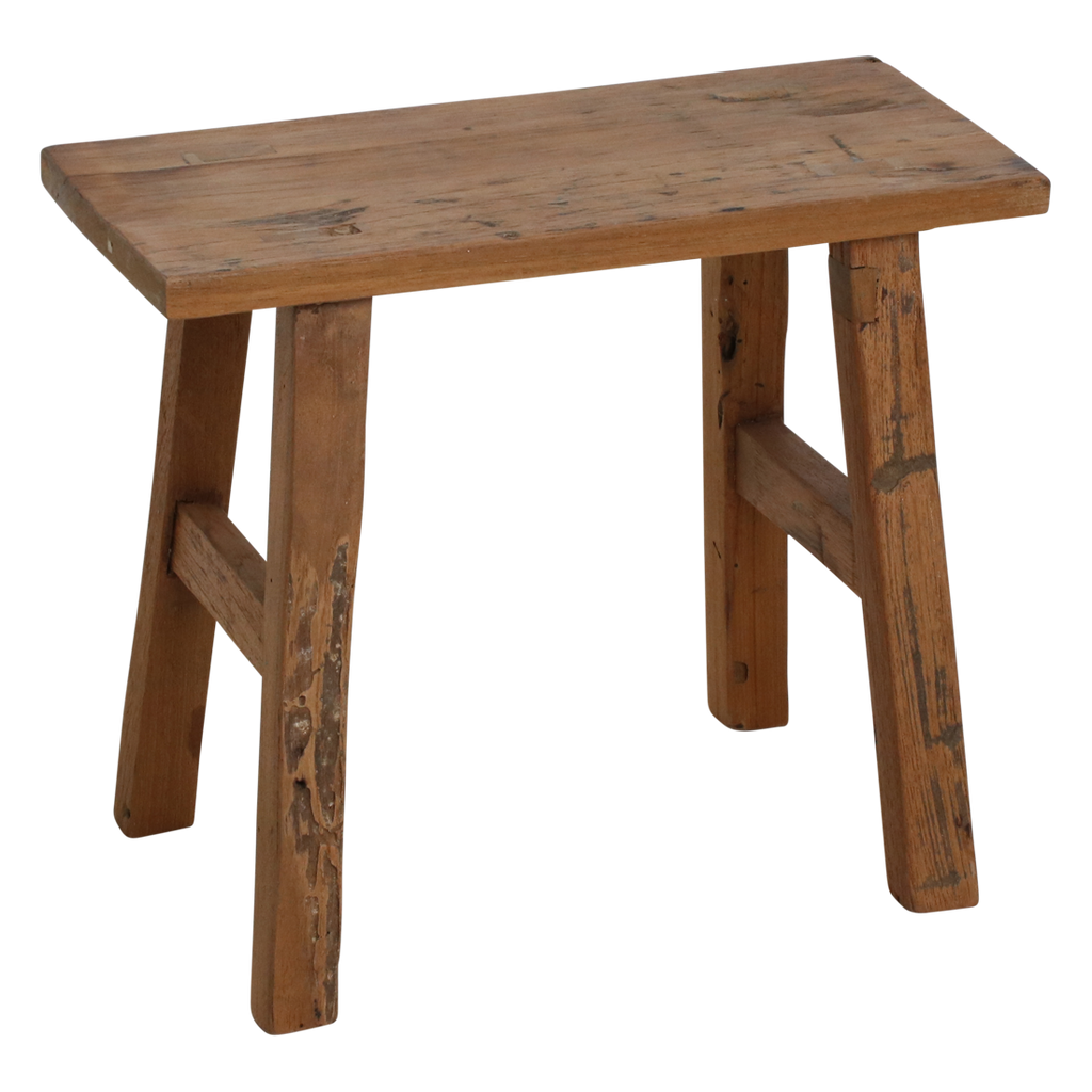Java carpenter bijzettafel/bankje - Gerecycled hout - 16x35x30 cm