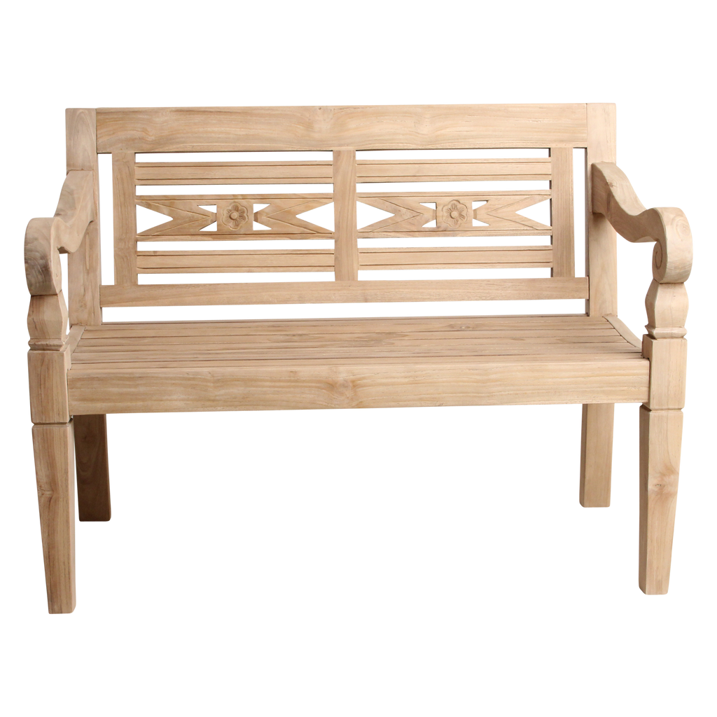 Boho teakhouten tuinbank