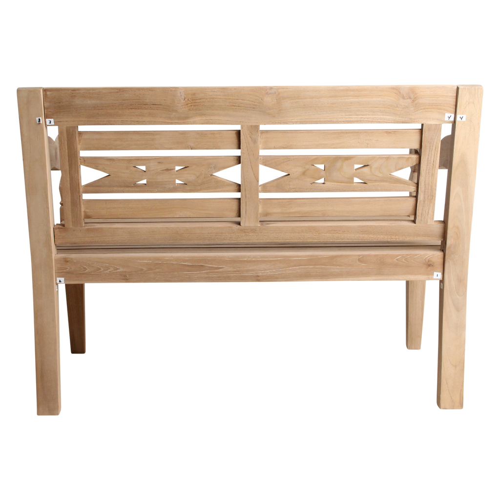 Boho teakhouten tuinbank