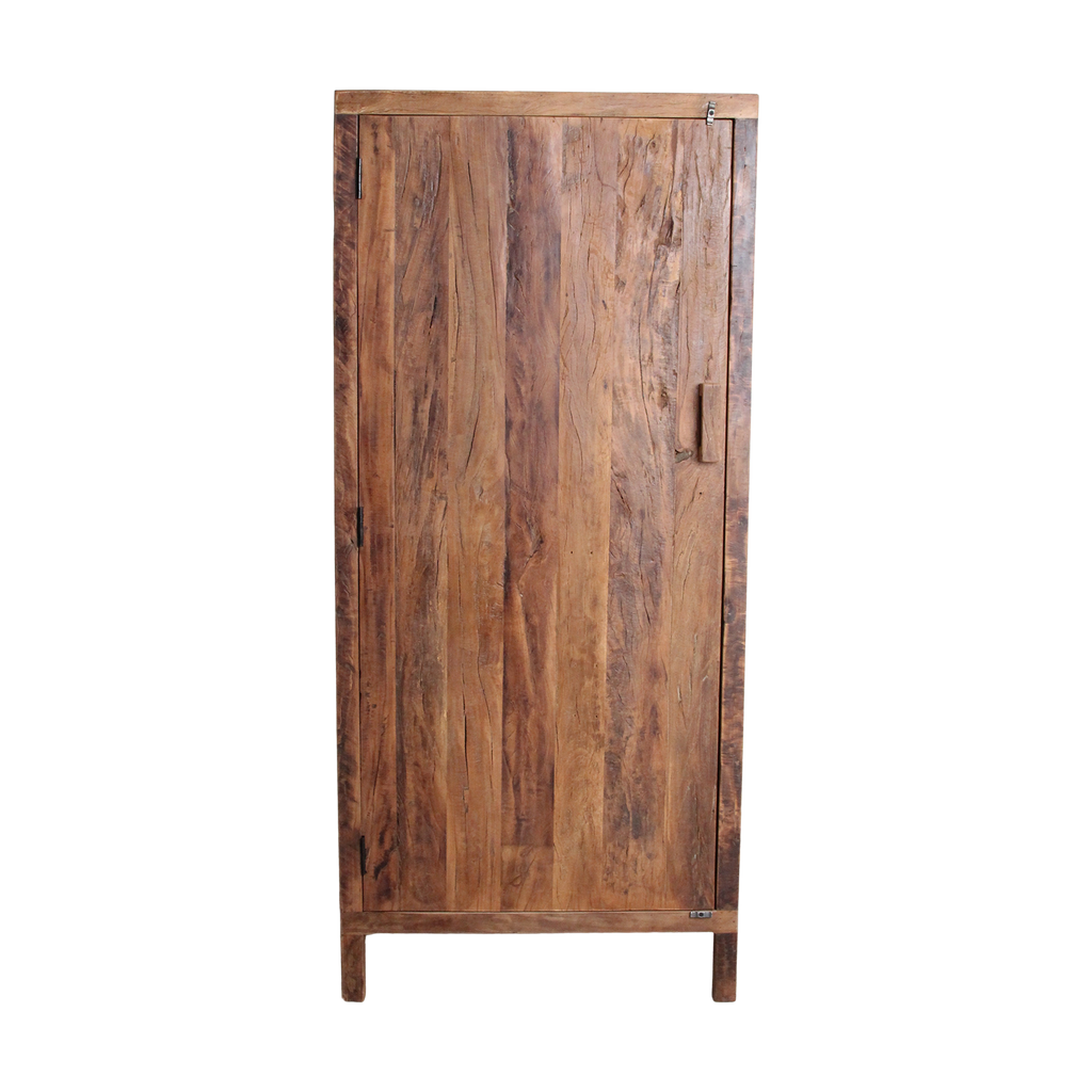 Farmwood 1-door cabinet - FSC-recycled wood - 80x40x180 cm