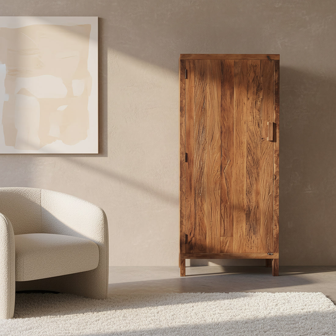 Farmwood 1-deurs kast - FSC-gerecycled hout - 80x40x180 cm