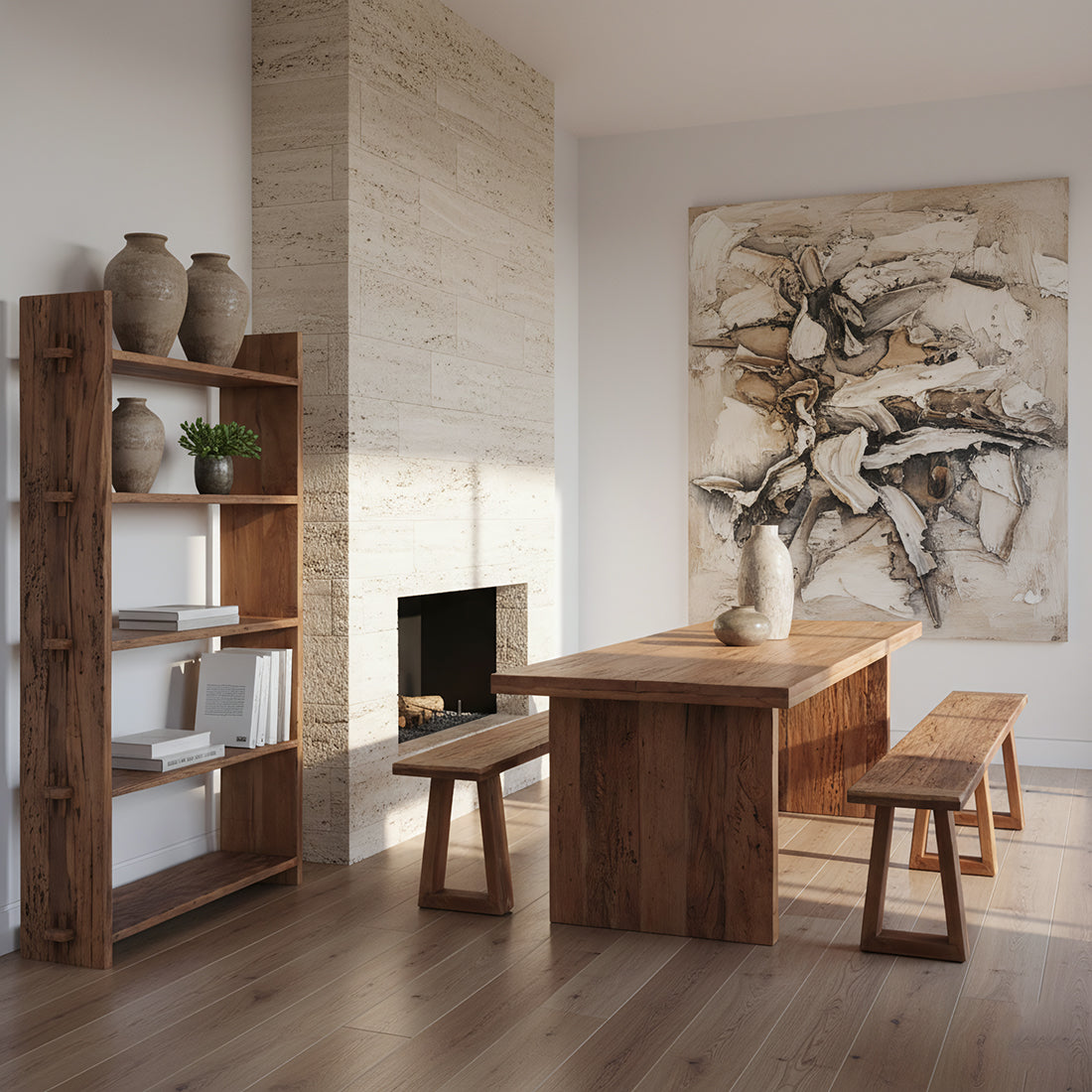 Farmwood opbergrek - FSC-gerecycled hout - 100x37x180 cm