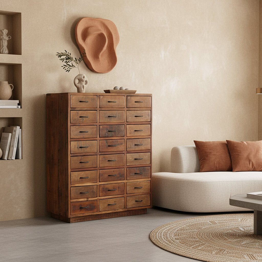 Factory chest of drawers with 24 drawers