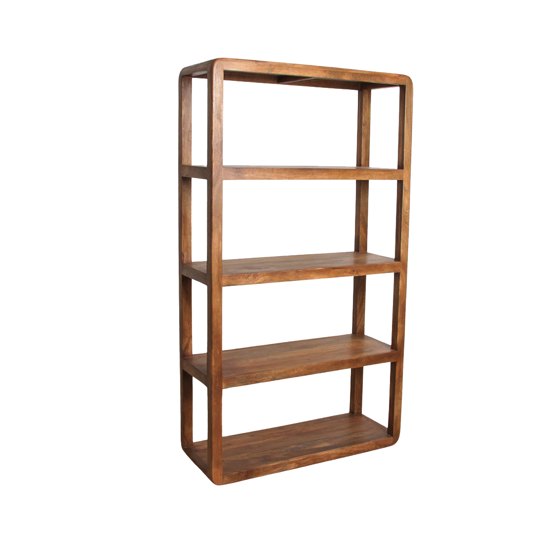Bullnose mangohouten rek - 100x38x177 cm