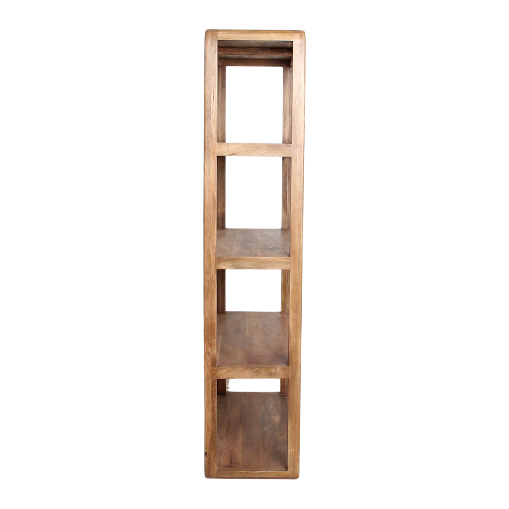 Bullnose mangohouten rek - 100x38x177 cm