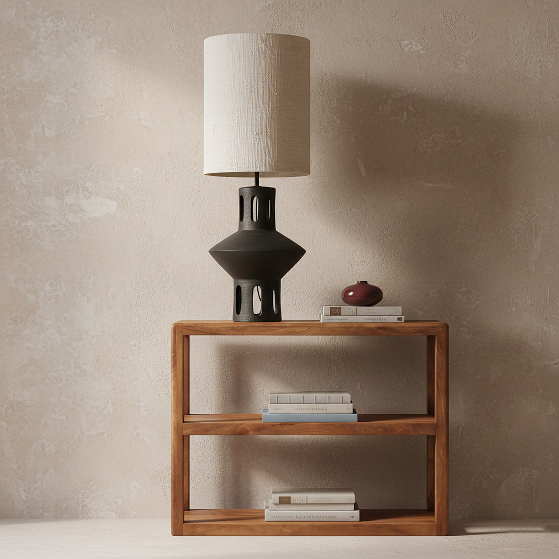 Bullnose mango wood rack - 100x38x100 cm