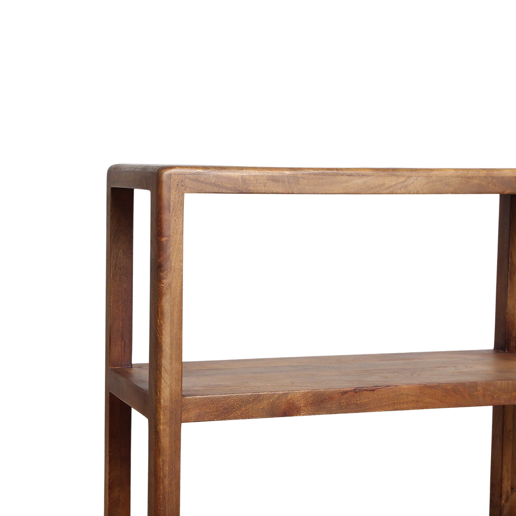 Bullnose mangohouten rek - 100x38x100 cm