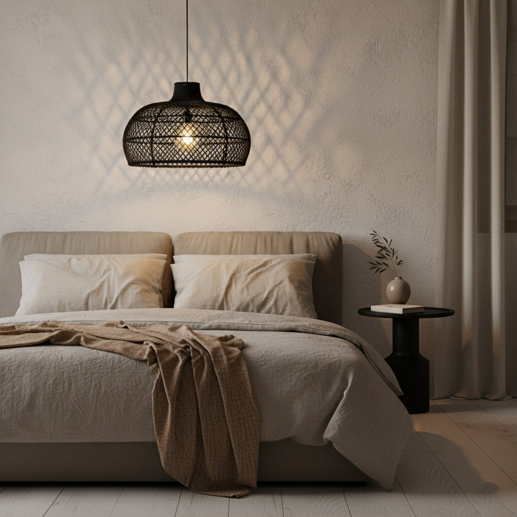 Maze rotan hanglamp zwart - Ø 57x36 cm