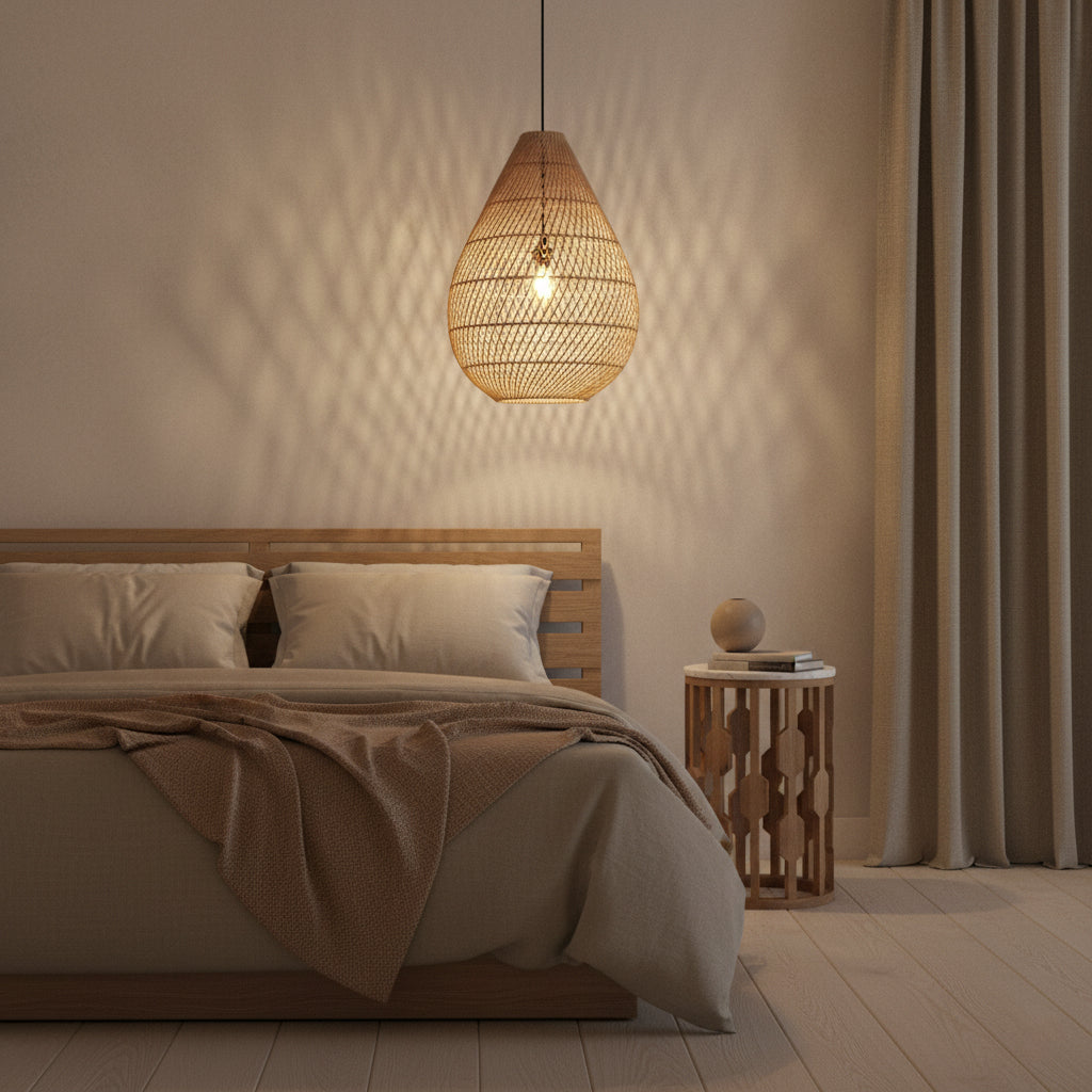 Maze druppel rotan hanglamp naturel - Ø 45x65 cm