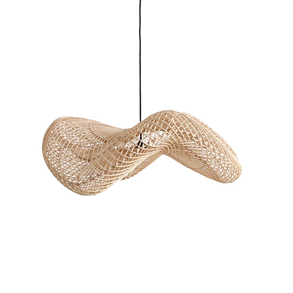 Wave Rattan-Hängeleuchte L - Ø 71x26 cm