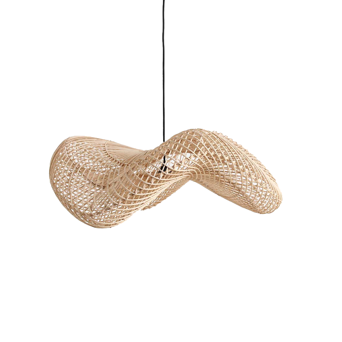 Wave Rattan-Hängeleuchte L - Ø 71x26 cm