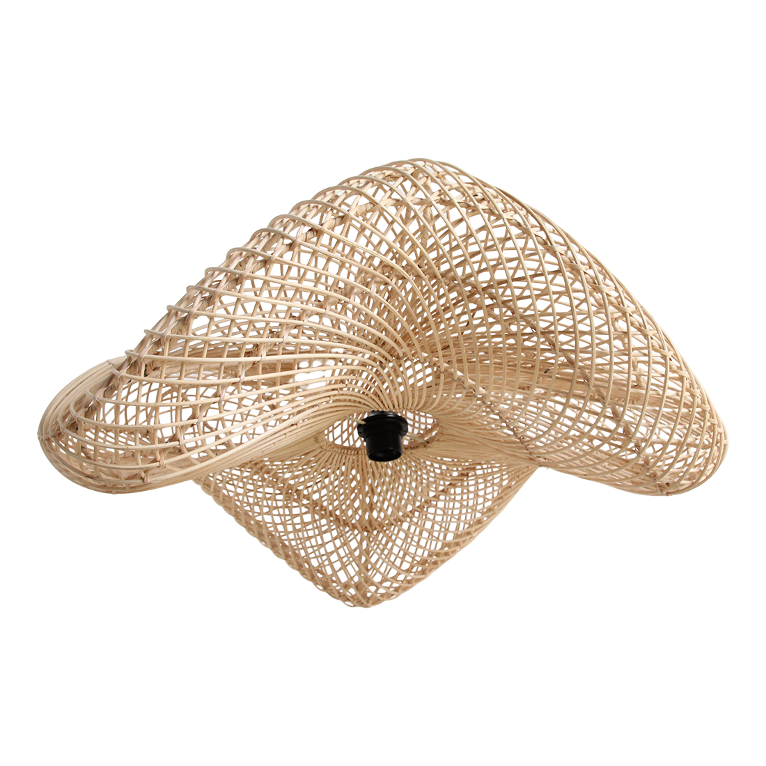 Wave Rattan-Hängeleuchte L - Ø 71x26 cm