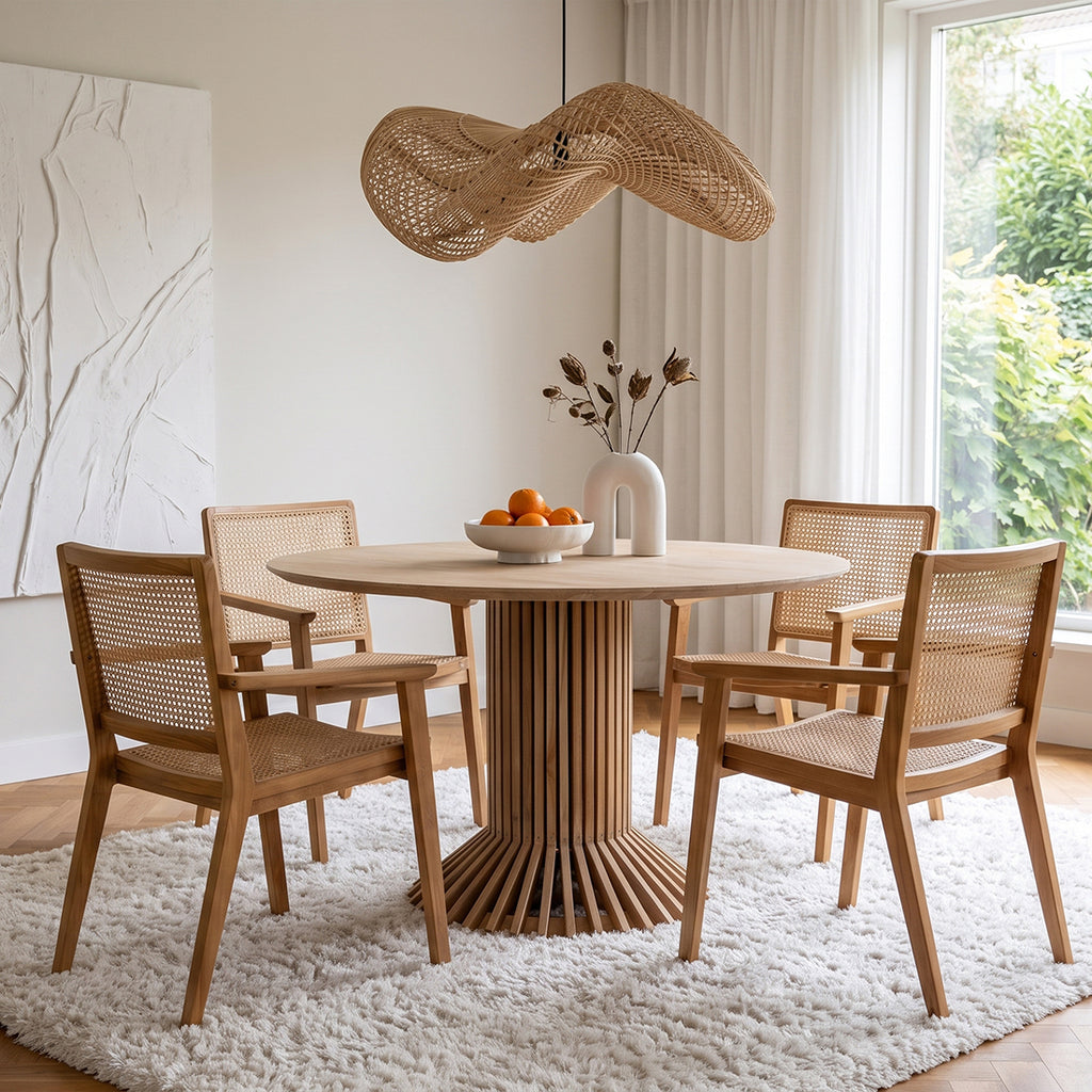Wave Rattan-Hängeleuchte L - Ø 71x26 cm