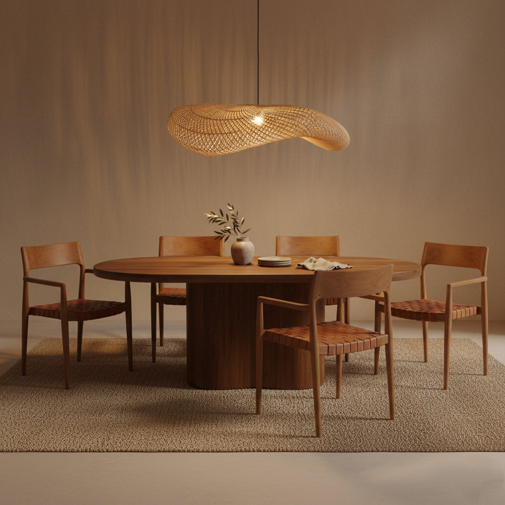 Wave  rotan hanglamp XL - Ø90x22 cm