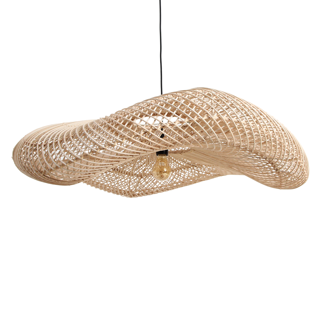 Wave  rotan hanglamp XL - Ø90x22 cm