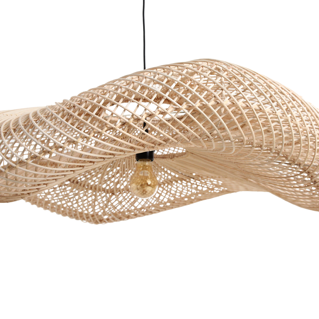 Wave  rotan hanglamp XL - Ø90x22 cm
