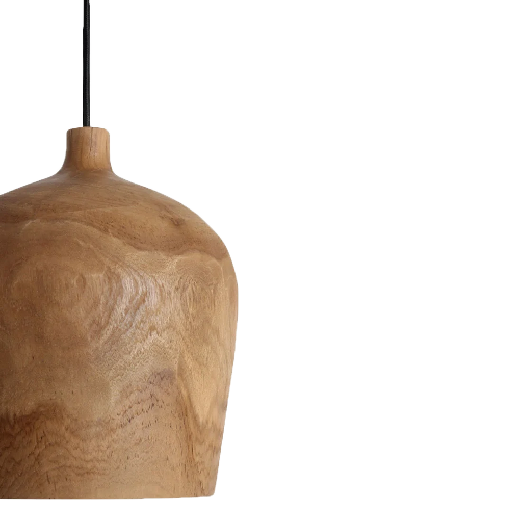 Sirocco teakhouten hanglamp Bottle - Ø 25x28 cm