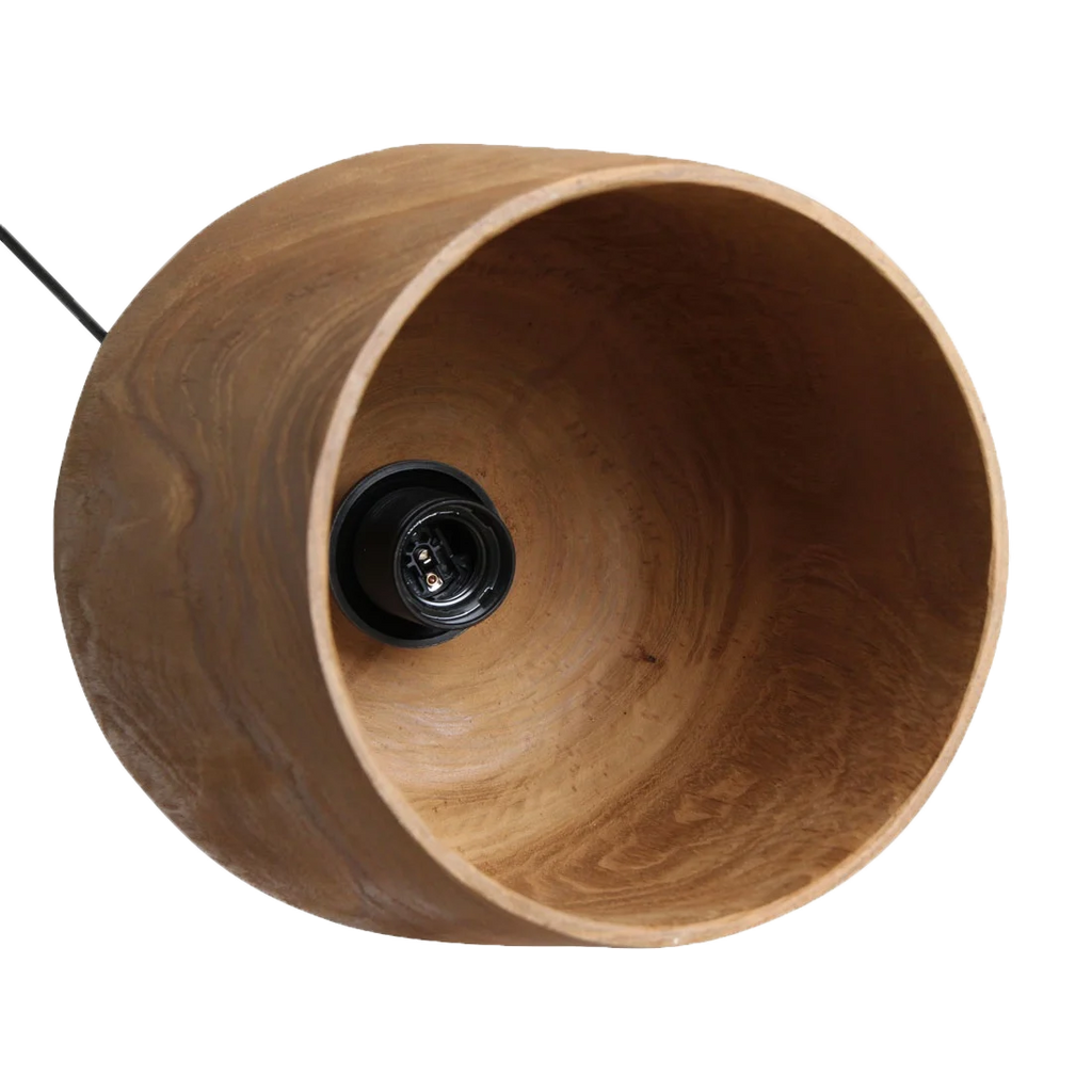 Sirocco teakhouten hanglamp Bottle - Ø 25x28 cm
