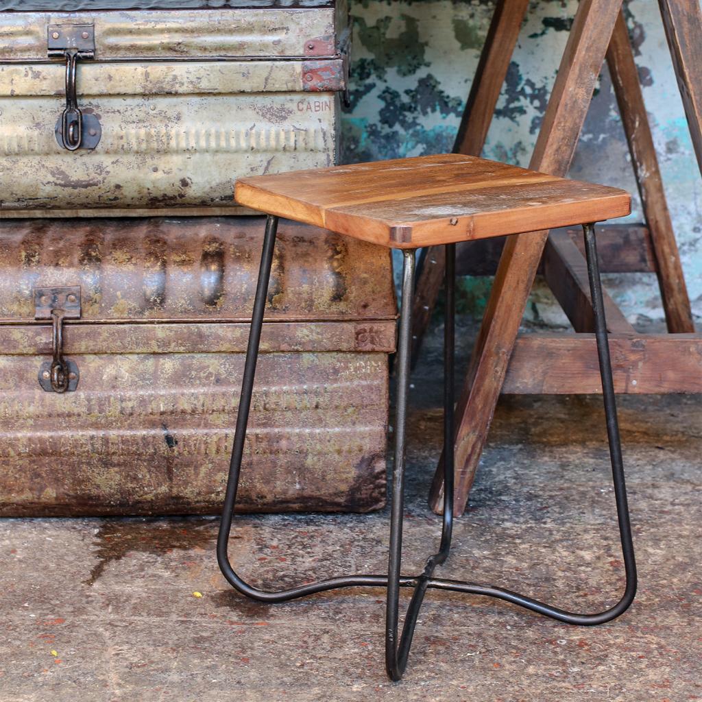Factory stool/side table - FSC-recycled wood - 29x29x46 cm