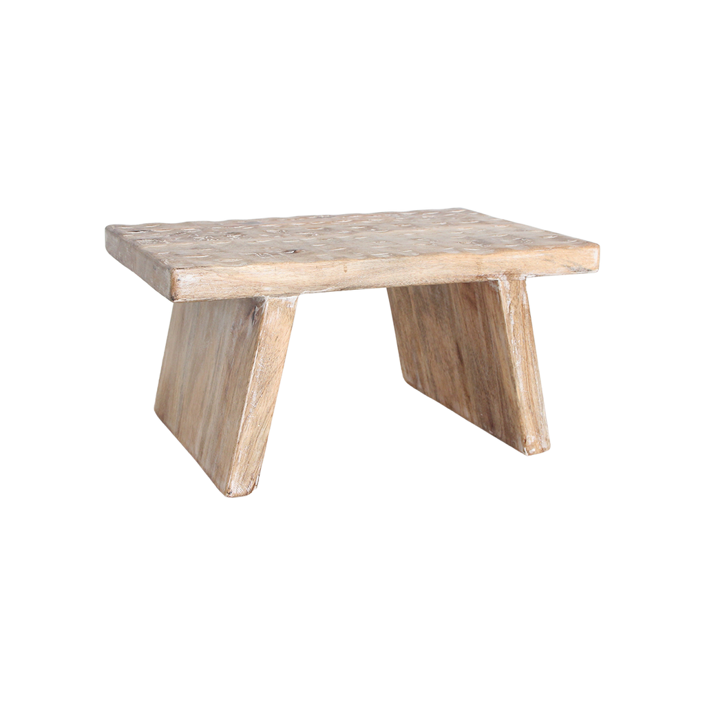 Mango wood side table/stool natural - 40x25x20 cm