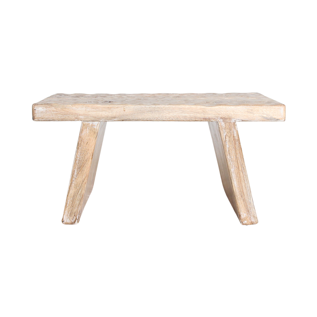 Mango wood side table/stool natural - 40x25x20 cm