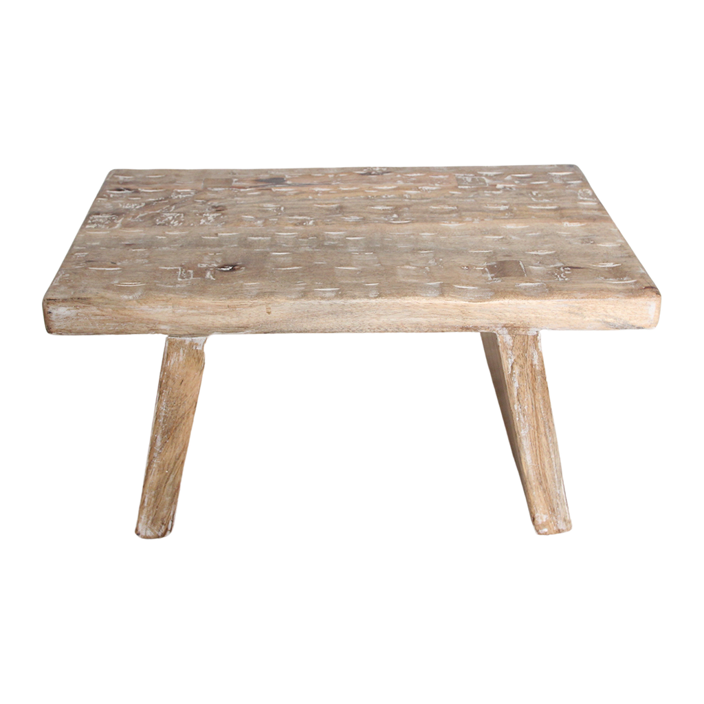 Mango wood side table/stool natural - 40x25x20 cm