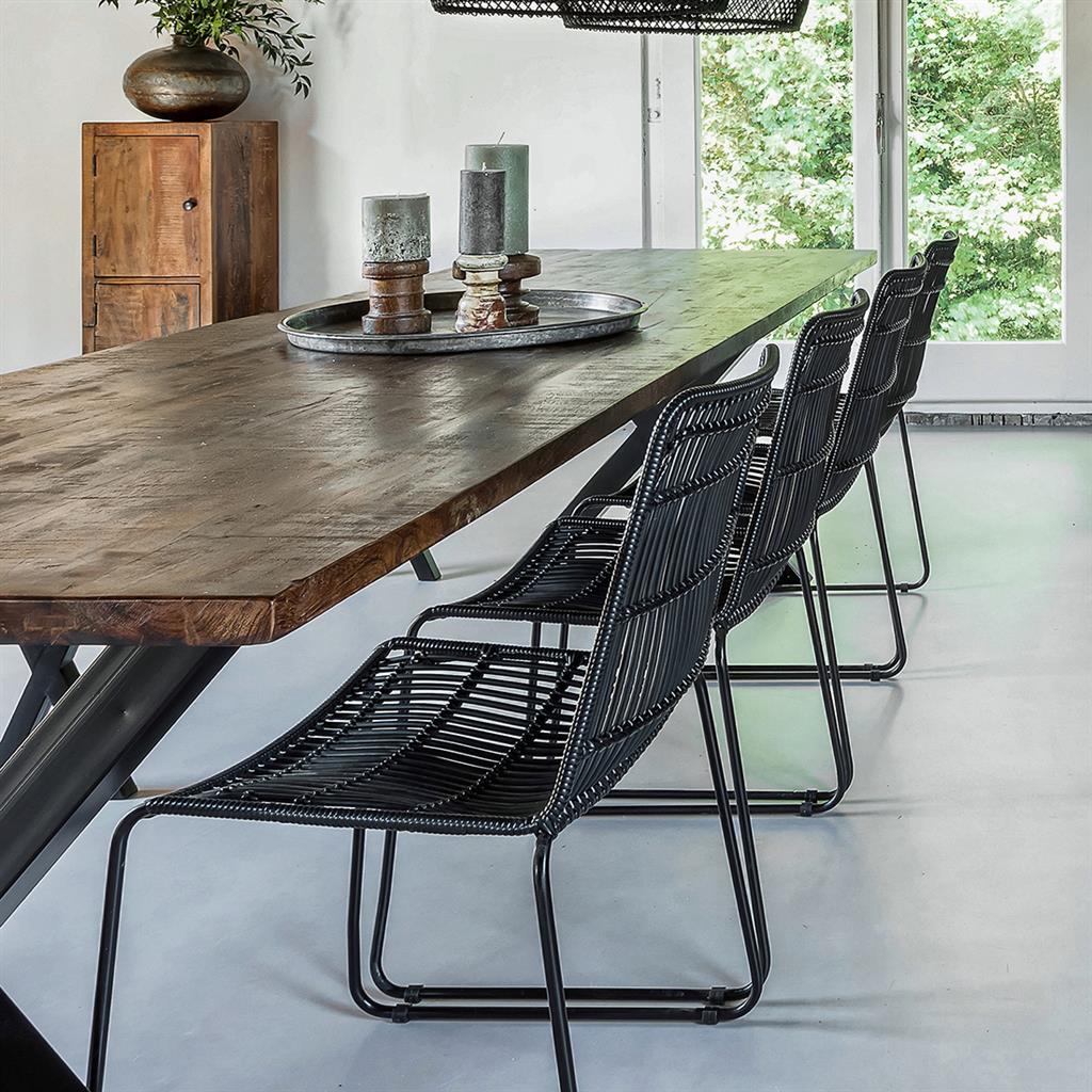 Jane zwarte tuinstoel (set van 2)